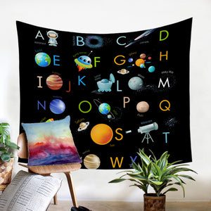 Outer Space Alphabet SW0509 Tapestry