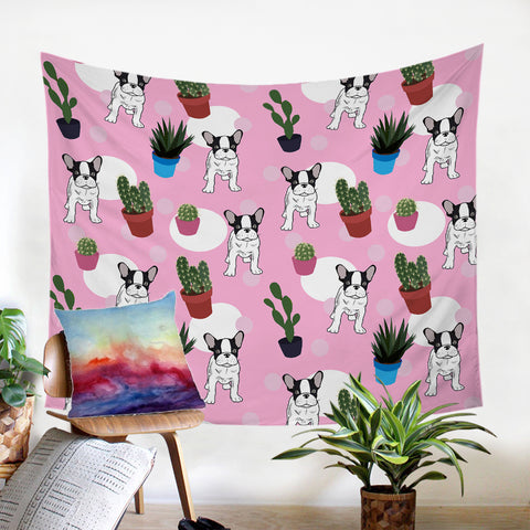 Image of Cacti Pugs SW0513 Tapestry