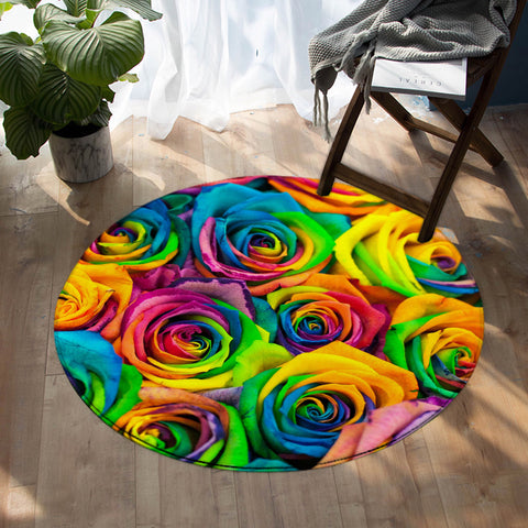 Image of Multicolored Roses SW0627 Round Rug