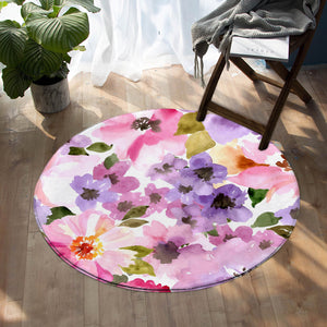 Watercolored Flower SW0628 Round Rug