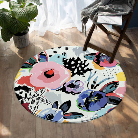 Image of Flowers SW0642 Round Rug