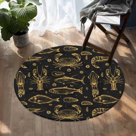 Image of Seafood SW0646 Round Rug