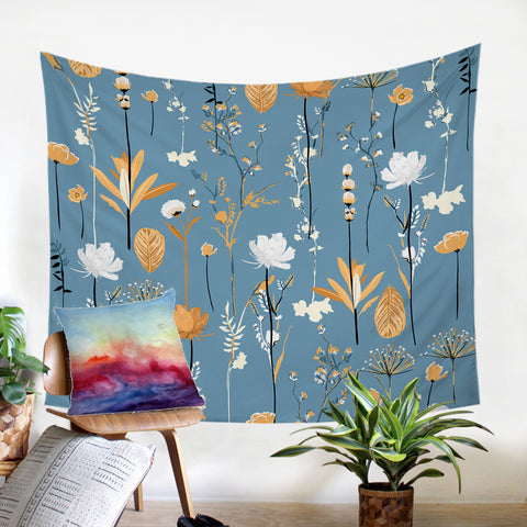 Image of Flower Collection Indigo SW0650 Tapestry