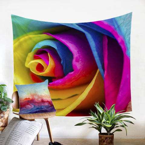 Image of Multicolored Petals SW0652 Tapestry