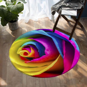 Colorful Rose Petals SW0652 Round Rug