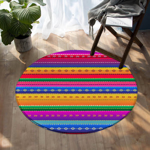 Colored Lines SW0654 Round Rug