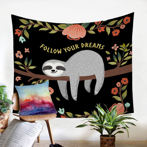 Image of Snoozing Sloth SW0656 Tapestry