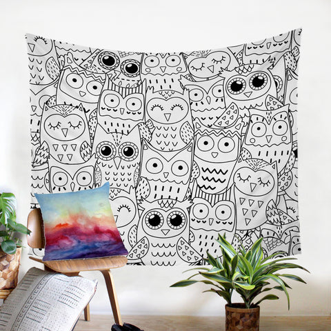 Image of Cartoon Owls SW0660 Hooded Blanket
