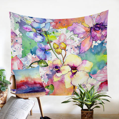 Image of Colorful Flowers SW0666 Tapestry