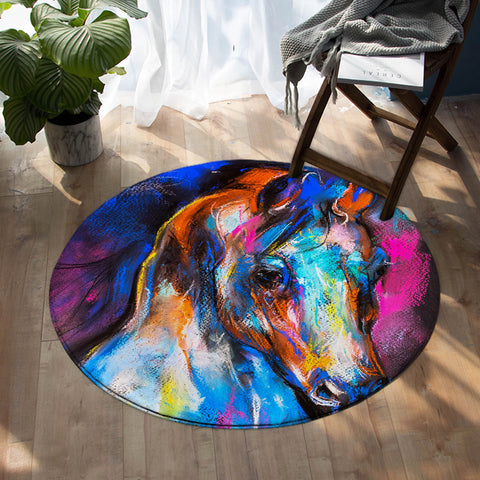 Image of Oilpainted Horse SW0670 Round Rug
