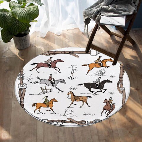 Image of Horse Riders SW0673 Round Rug
