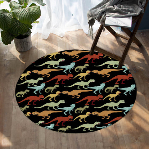 Image of T-rex Shadows SW0676 Round Rug