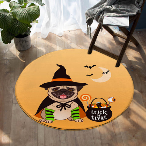 Image of Halloween Pug SW0681 Round Rug