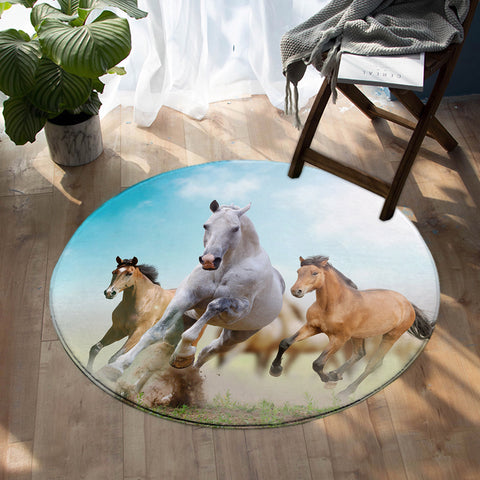 Image of Racing Horses SW0743 Round Rug