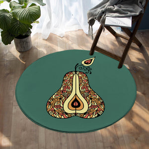 Stylized Pear SW0744 Round Rug