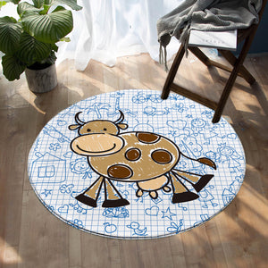 Cow Doodles SW0746 Round Rug