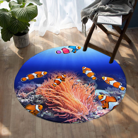 Image of 3D Clownfish SW0747 Round Rug