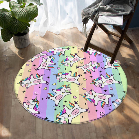 Image of Rainbow Unicorn SW0756 Round Rug