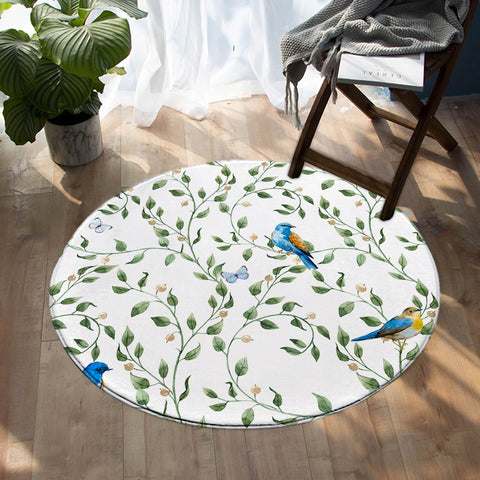 Image of Blue Birds SW0759 Round Rug