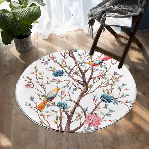 Image of Flower Branches SW0765 Round Rug