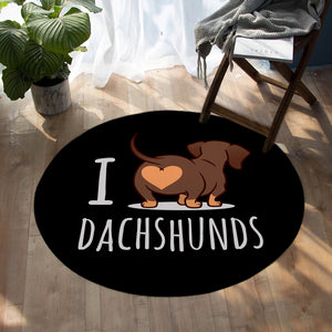 I Love Dachshund SW0770 Round Rug
