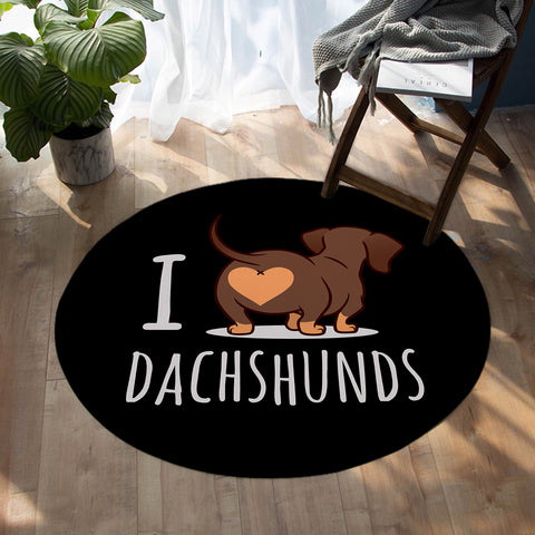 Image of I Love Dachshund SW0770 Round Rug