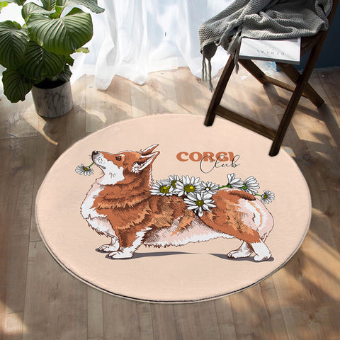 Image of Cute Corgi SW0773 Round Rug