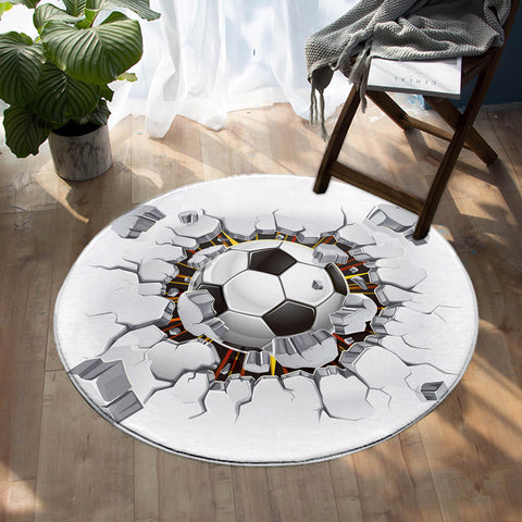 Image of Wrecking Soccer Ball SW0824 Round Rug