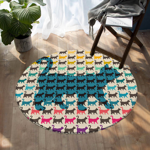 Image of Cat Shadows SW0827 Round Rug