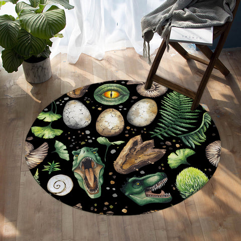 Image of Dino Themed SW0841 Round Rug