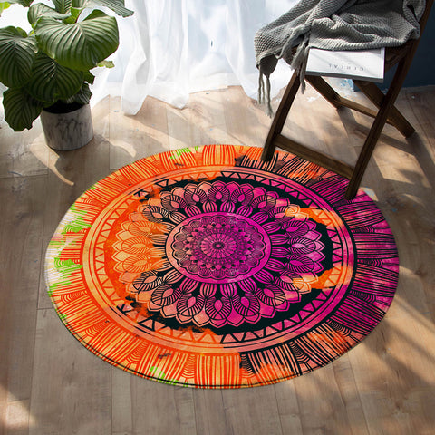 Image of Colored Mandala SW0846 Round Rug
