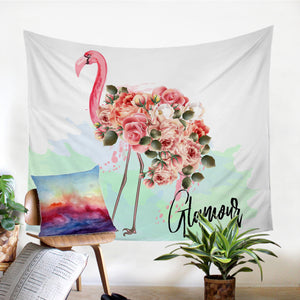 Floral Flamingo SW0870 Tapestry
