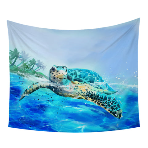 Image of Turquoise Turtle SW0875 Tapestry