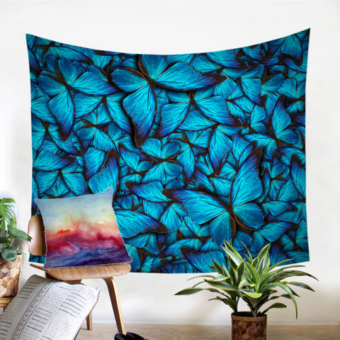 Image of 3D Blue Monarch SW0982 Tapestry