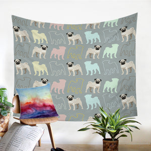 Pug Shadows SW0985 Tapestry