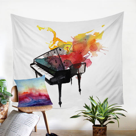 Image of Colorful Piano SW0988 Tapestry