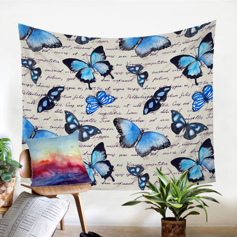 Image of Blue Butterflies SW0989 Tapestry