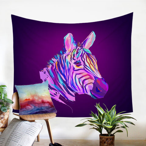 Image of Neon Zebra SW0997 Tapestry