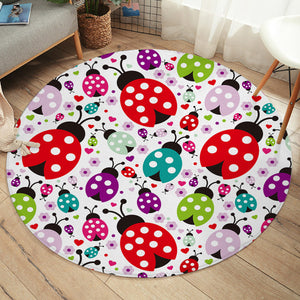 Colorful Ladybugs SW1186 Round Rug