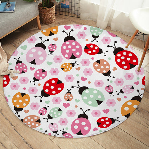 Image of Bright Ladybugs SW1187 Round Rug