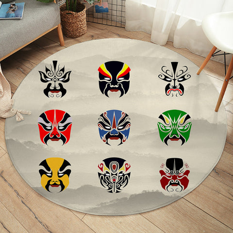 Image of Theater Masks SW1189 Round Rug