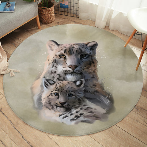 Image of White Tigers SW1192 Round Rug