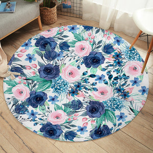 Pink & Blue Roses SW1195 Round Rug