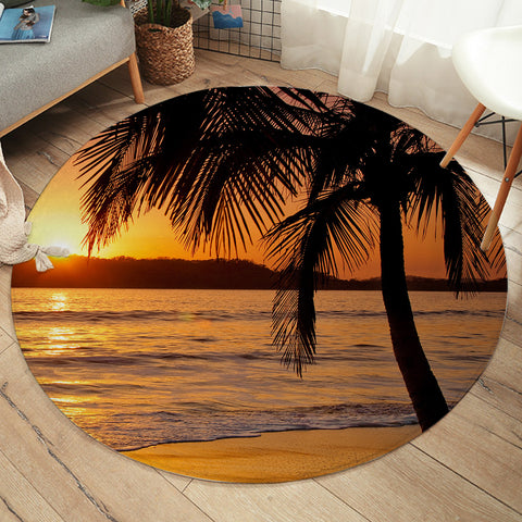 Image of 3D Beach Sunset SW1291 Round Rug