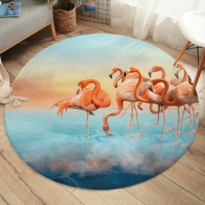 A Flamboyant Of Flamingos SW1294 Round Rug