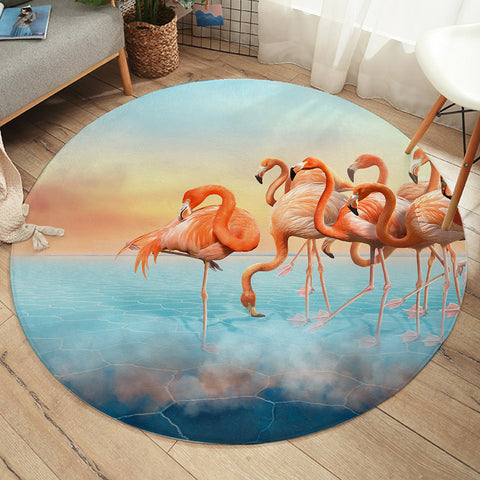Image of A Flamboyant Of Flamingos SW1294 Round Rug