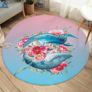 Rosy Whales SW1295 Round Rug