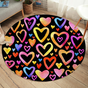 Heart Shapes SW1379 Round Rug