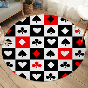 Card Suits SW1381 Round Rug