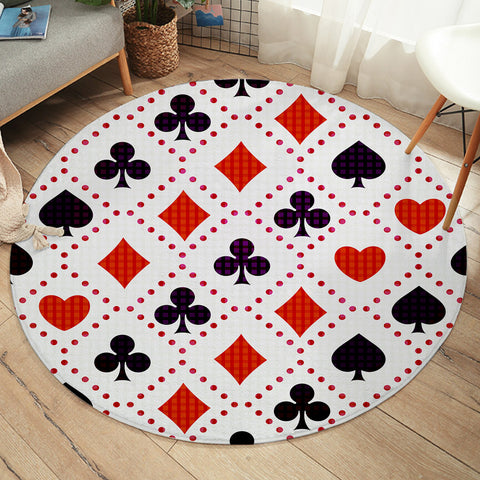 Image of Card Suits SW1388 Round Rug